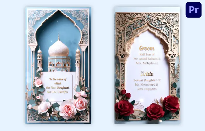 Muslim Wedding Stylish 3D Invitation Story